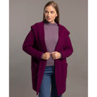 McDonald - Merino & Possum Oversized Hood Jacket (5013) Berry