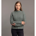 McDonald - Possum and Merino Corrugated Cable Pullover (5054) Mint