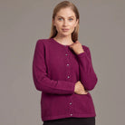 McDonald - Possum & Merino Cardigan with Swarovski Buttons (6110) Berry