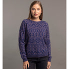 McDonald - Possum and Merino Fair Isle Pullover (5056) Lilac/Cobalt
