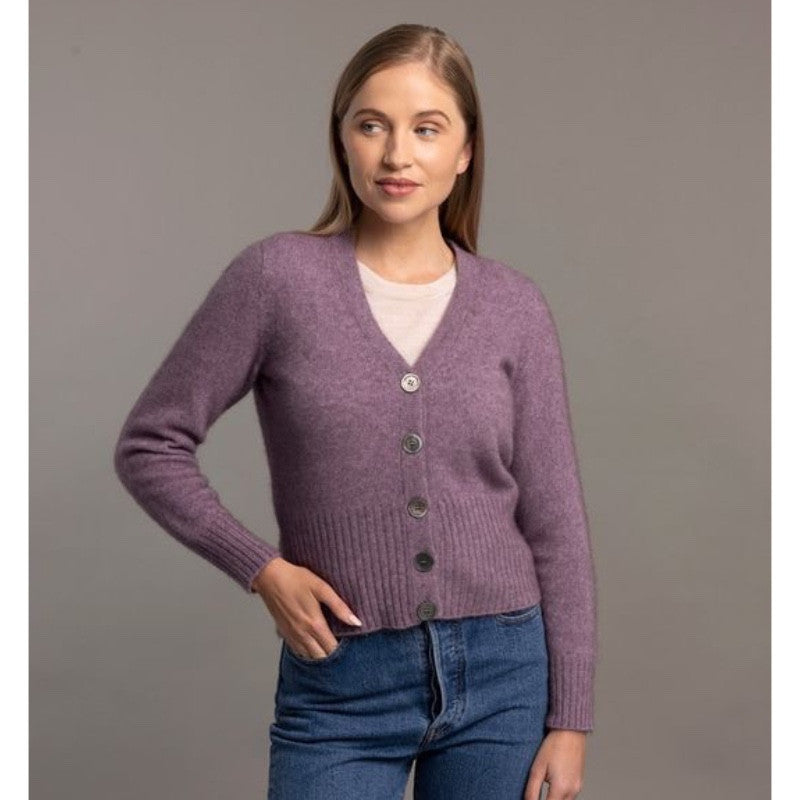 McDonald - Merino - Possum Rib Cardi (5034) Lilac