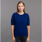 McDonald - Possum and Merino Stepped Stitch T-Shirt (5052) Cobalt