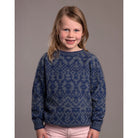 McDonald - Possum and Merino Children's Fair Isle Sweater (3003) Cobalt/Mint