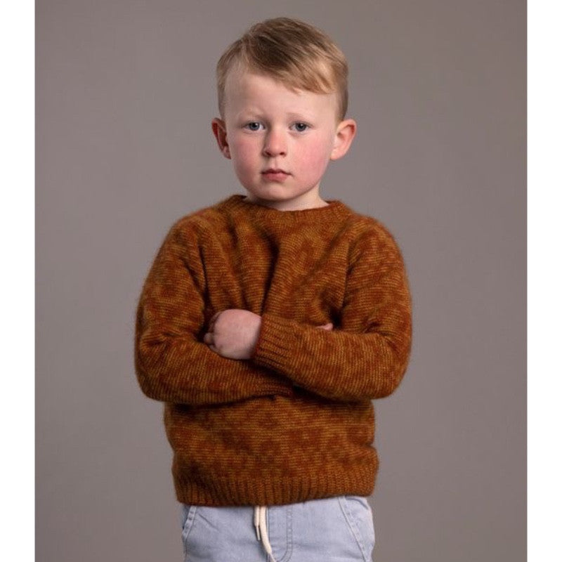 McDonald - Possum and Merino Children's Fair Isle Sweater (3003) Spice/Honeycomb