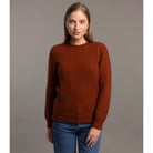 McDonald - Possum & Merino Crew Neck Jersey with Lace Detail (6129) Spice