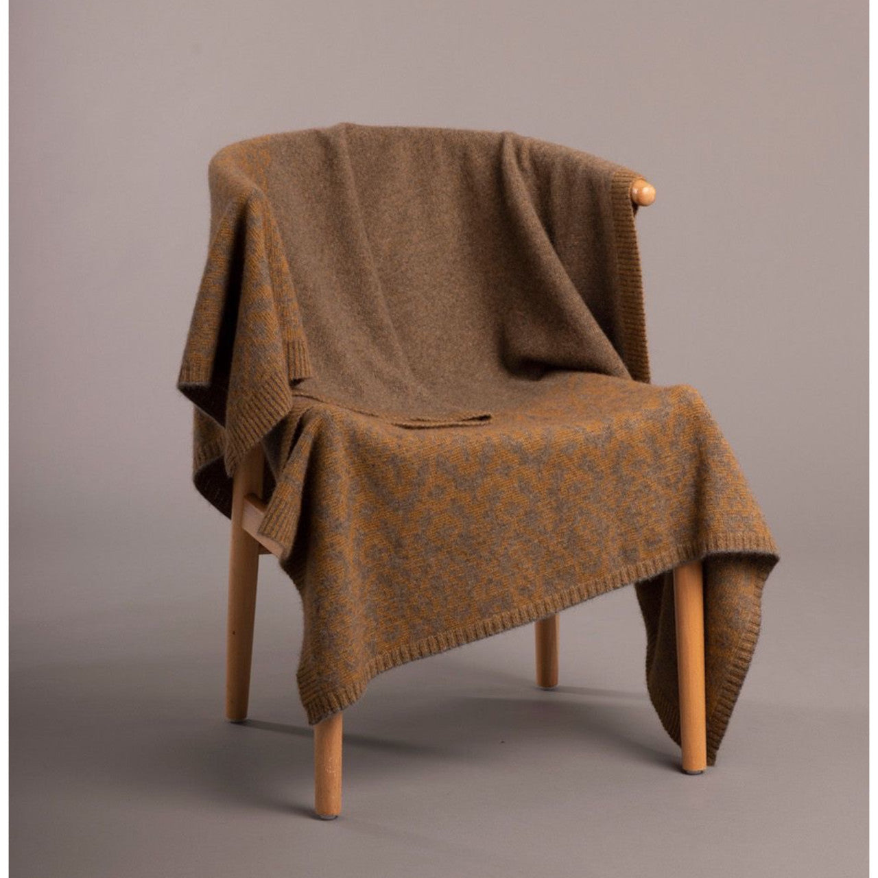McDonald - Possum and Merino Fair Isle Blanket (698) Bark/Honeycomb