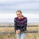 Woman wearing Noble Wilde - Merino & Possum Norwdarn Sweater (NW3177) in the colour Twilight Base