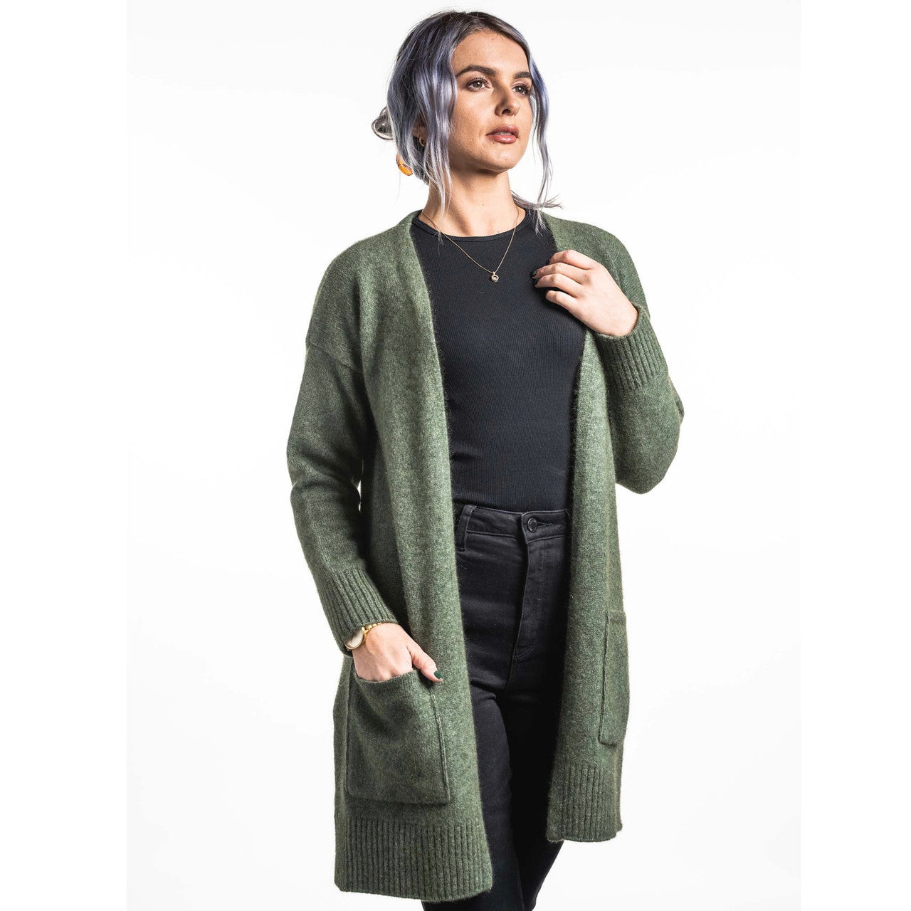 Koru - Merino - Possum Longline Cardigan (KO544)