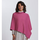 Royal Merino - 100% Merino Asymmetric Poncho (RM2270) Azalea.