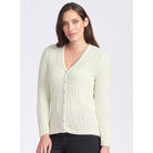 Royal Alpaca - 100% Merino Wavy V Neck Cardigan (RA2251) Natural.