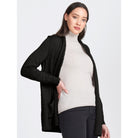 Royal Merino - 100% Merino Open Front Long Cardigan (RM2455) Black.