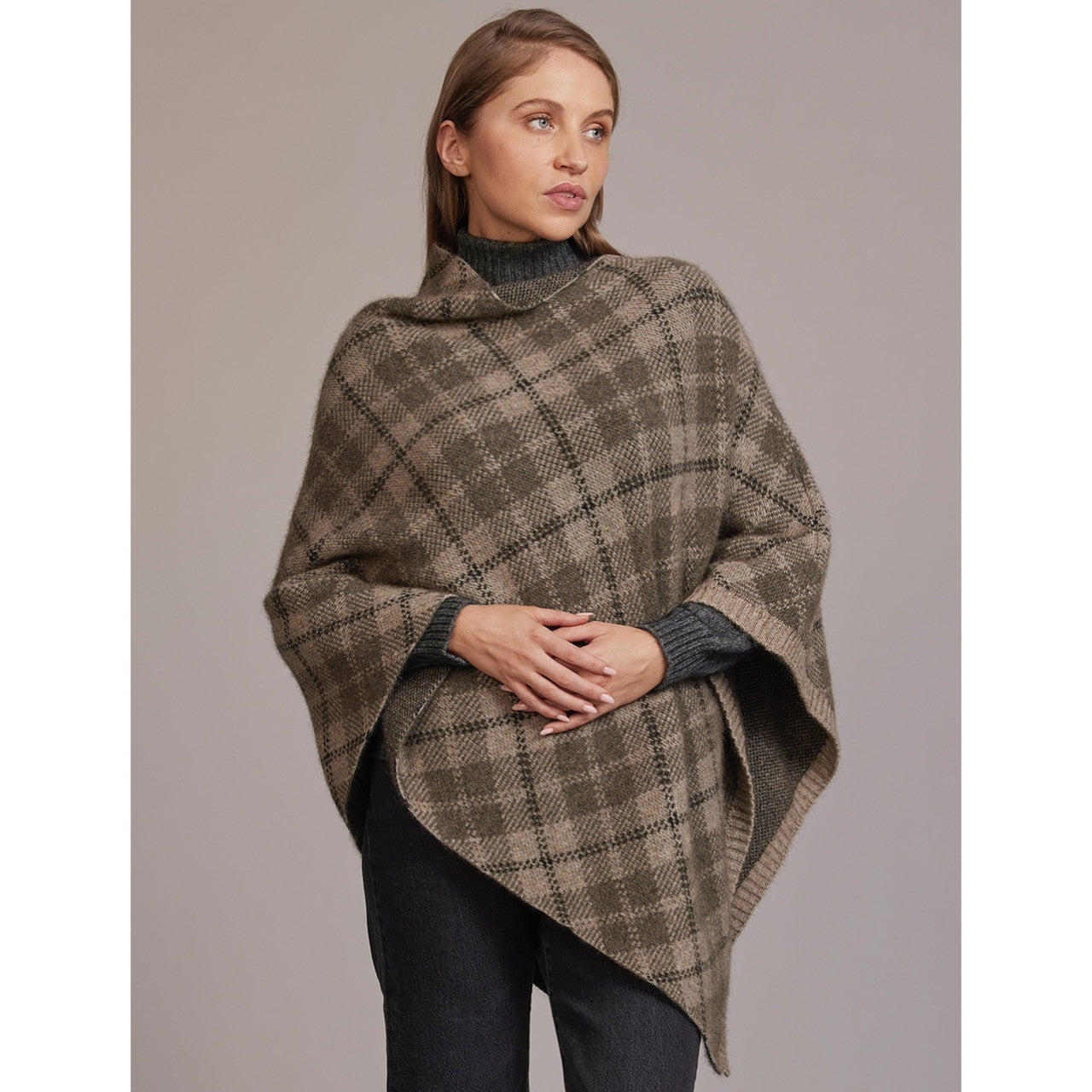 McDonald - Merino - Possum Tartan Pocho (5051) Ash.