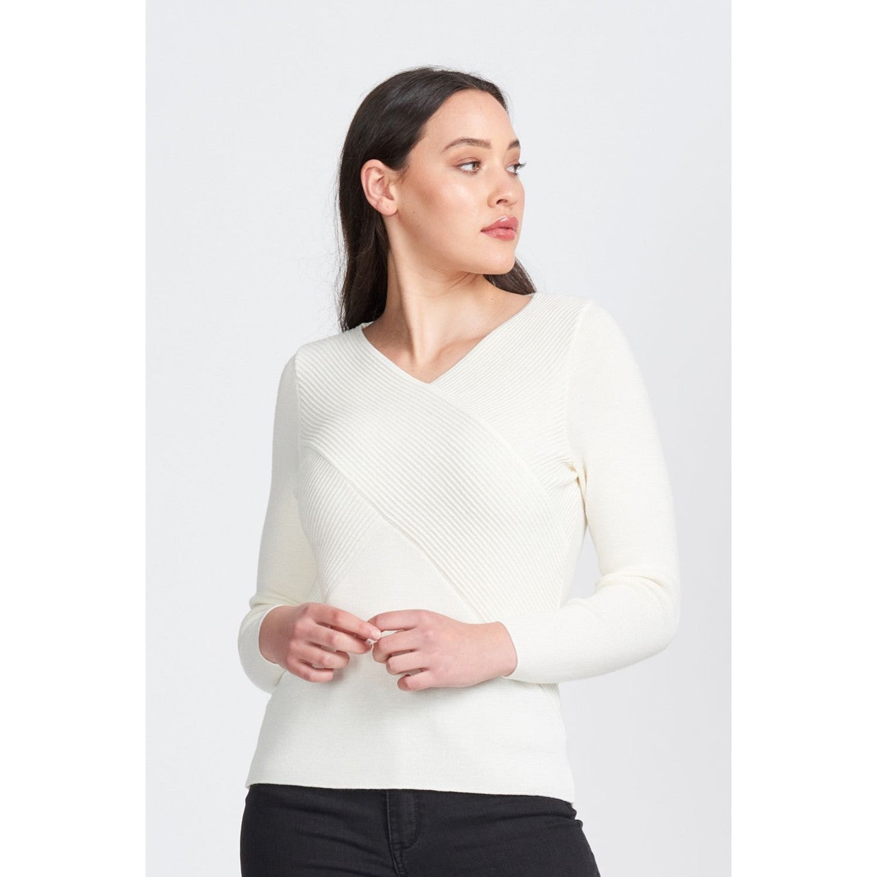 Royal Merino - 100% Merino Rib Wrap V (RM2055) Natural