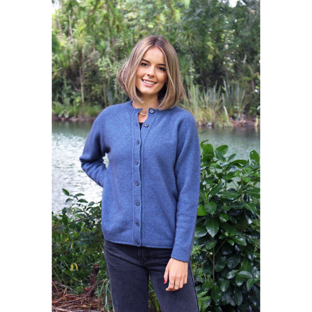 Lothlorian - Plain Button Cardigan (9937)Light Blue