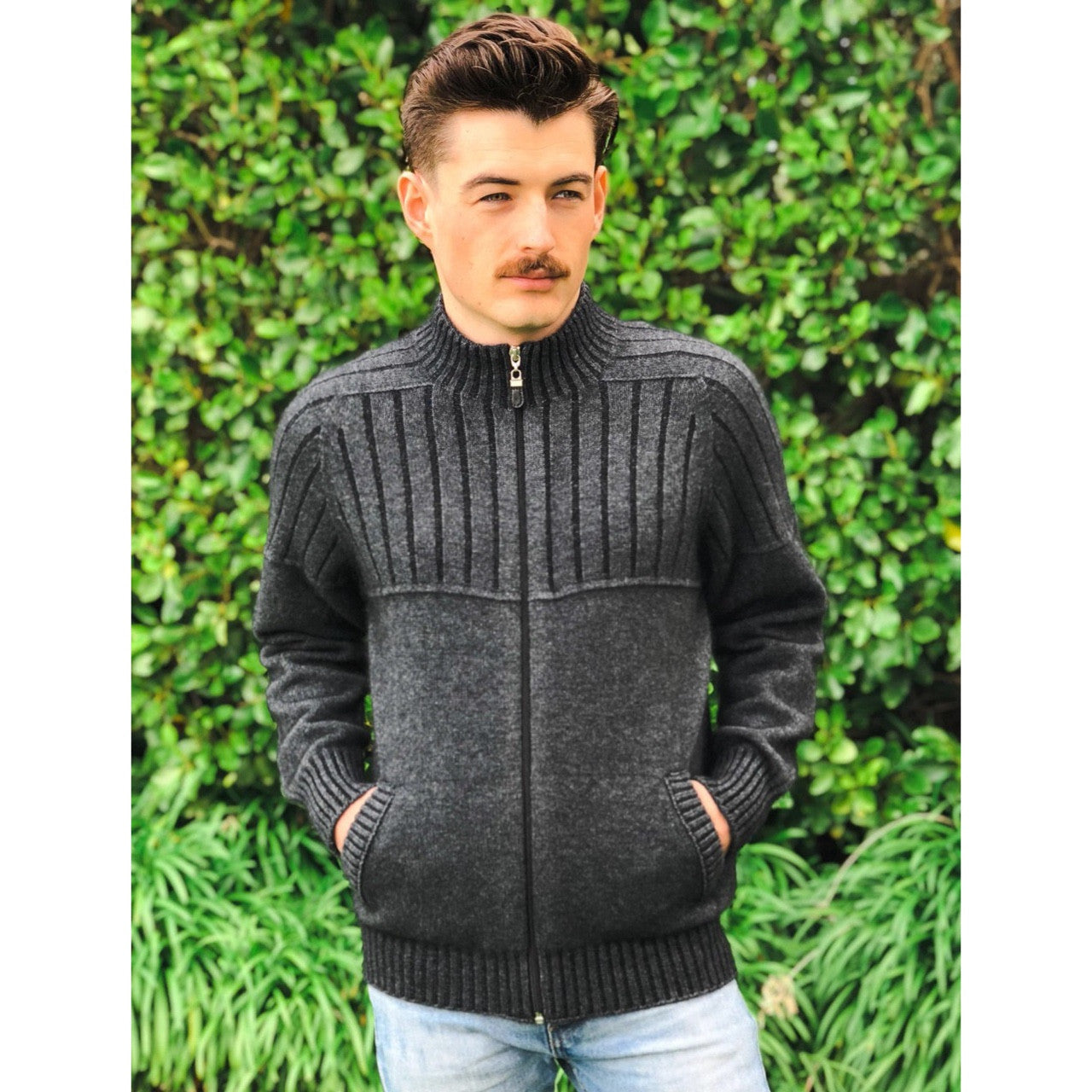 Lothlorian - Mens Full Zip Jacket with Pockets (9822)Charcoal