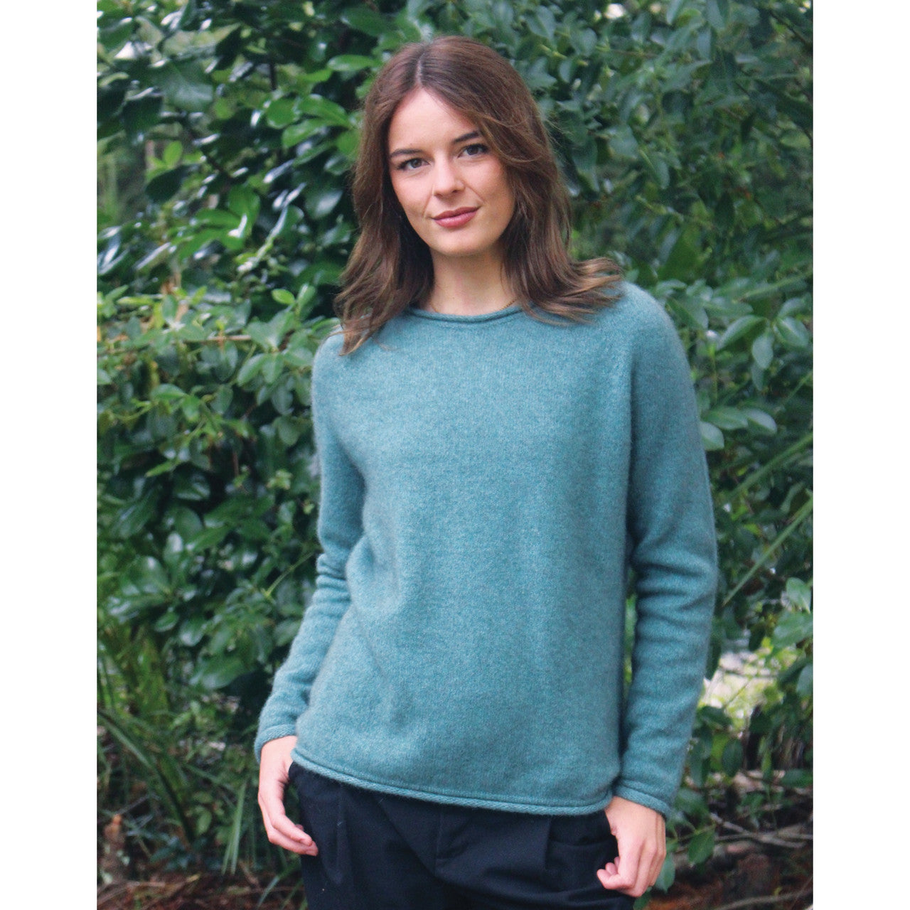Lothlorian - Merino & Possum Scroll Jumper (9786) Sage