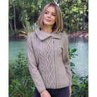 Lothlorian Merino - Possum Offset Cable Jacket (9825)Natural