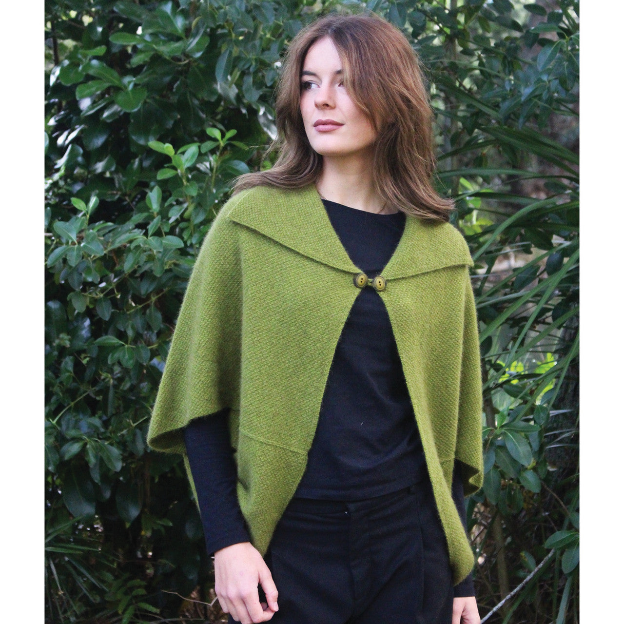 Lothlorian - Merino & Possum Weka Cape (9996) Olive.