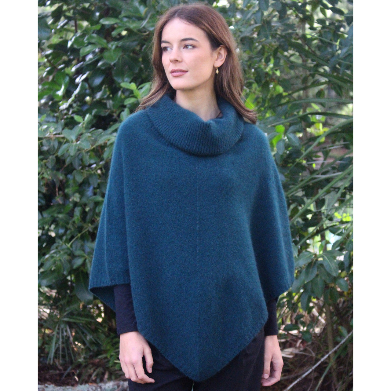 Zinity - Merino & Possum Cowl Neck Poncho (Z112) Tasman