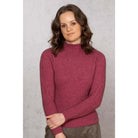 Woman wearing Noble Wilde - Merino & Possum Rib Turtle Sweater (NW3063) in the colour Rosay.