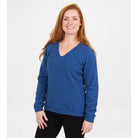 Native World - Merino & Possum Vee Plain Sweater (NB396) Cornflower