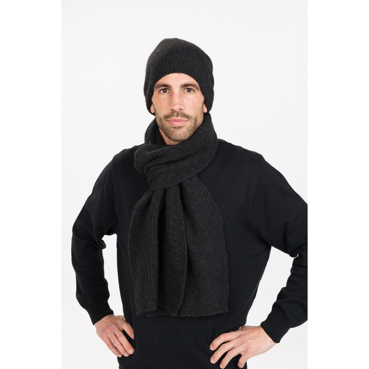 Native World - Merino & Possum Slouch Beanie (NX677) Black