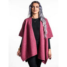 Koru - Merino and Possum Zig Zag Textured Cape (KO553) Rose