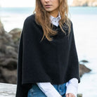 Woman wearing Noble Wilde - Merino & Possum North Cape (NW3086) in the colour Black.