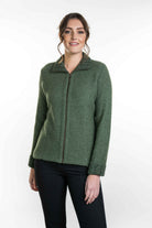 Koru Merino - Possum Two Tone Jacket (KO476)Moss/Blacl
