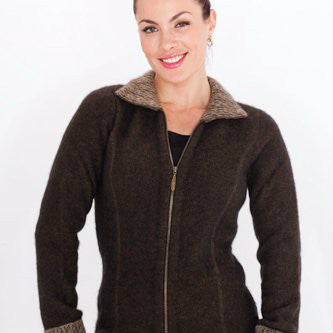 Possum Two Tone Jacket (KO476)- Espresso/Mocha
