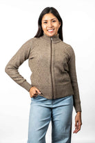 Koru - Merino & Possum Cable Detail Jacket (KO567)Mocha
