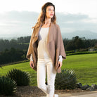 Koru Merino - Possum Moss Stitch Shrug (KO756)-Mocha