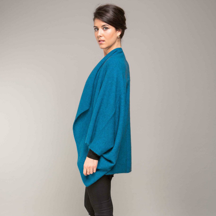 Koru Merino - Possum Moss Stitch Shrug (KO756)-Pacific