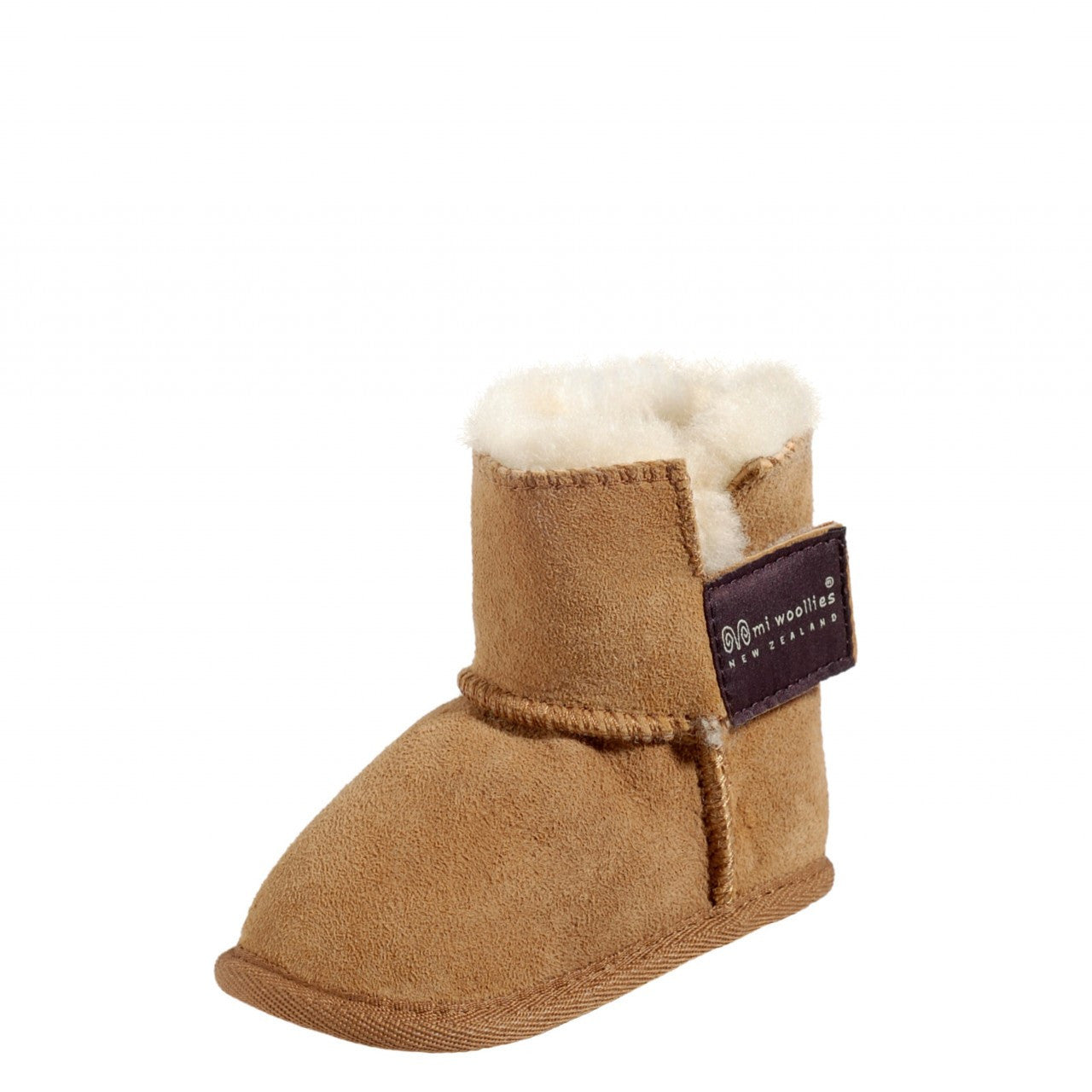 Mi Woollies - Infant Snuggs Sheepskin Booties (266-KIDS-SNUGGS) in the colour Walnut
