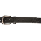 Kiwi Country embossed face leather belt in black leather colour.