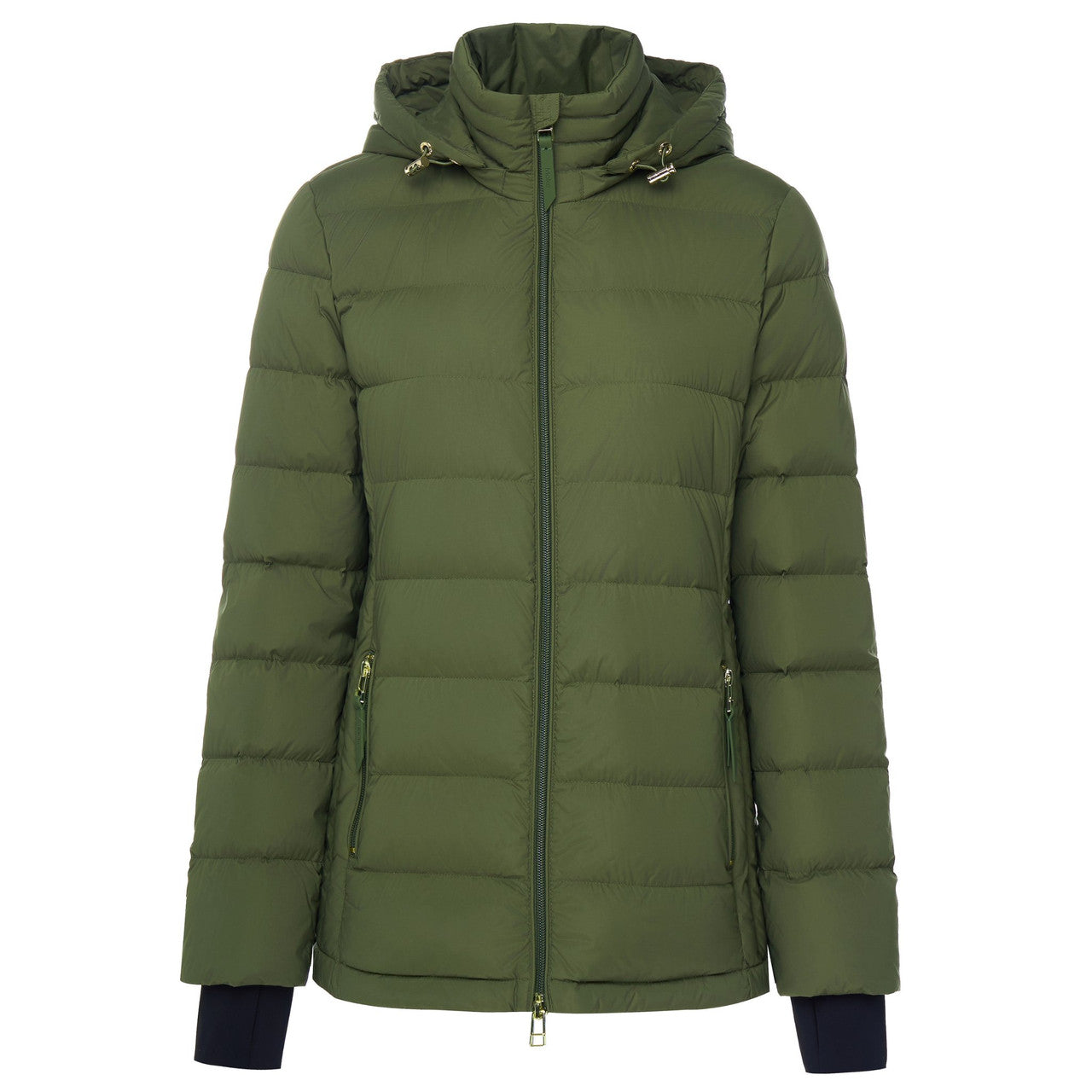 Garment shot of Moke - Lucy Cloud Touch Packable Down Jacket (LUCY) in the colour Olive.