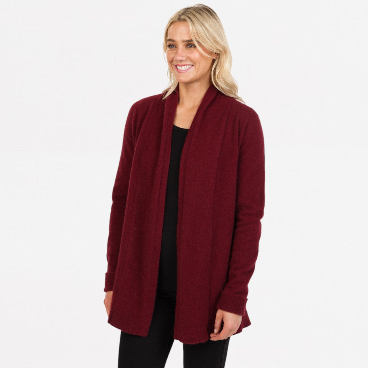 Native World - Merino & Possum Wrap Jacket (NB498) Cherry