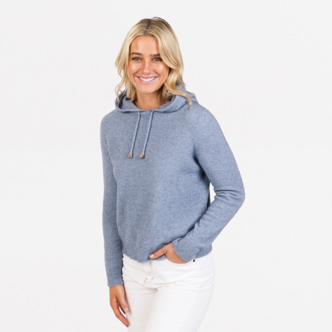 Native World - Merino & Possum Cropped Hoodie (NB888) Crystal