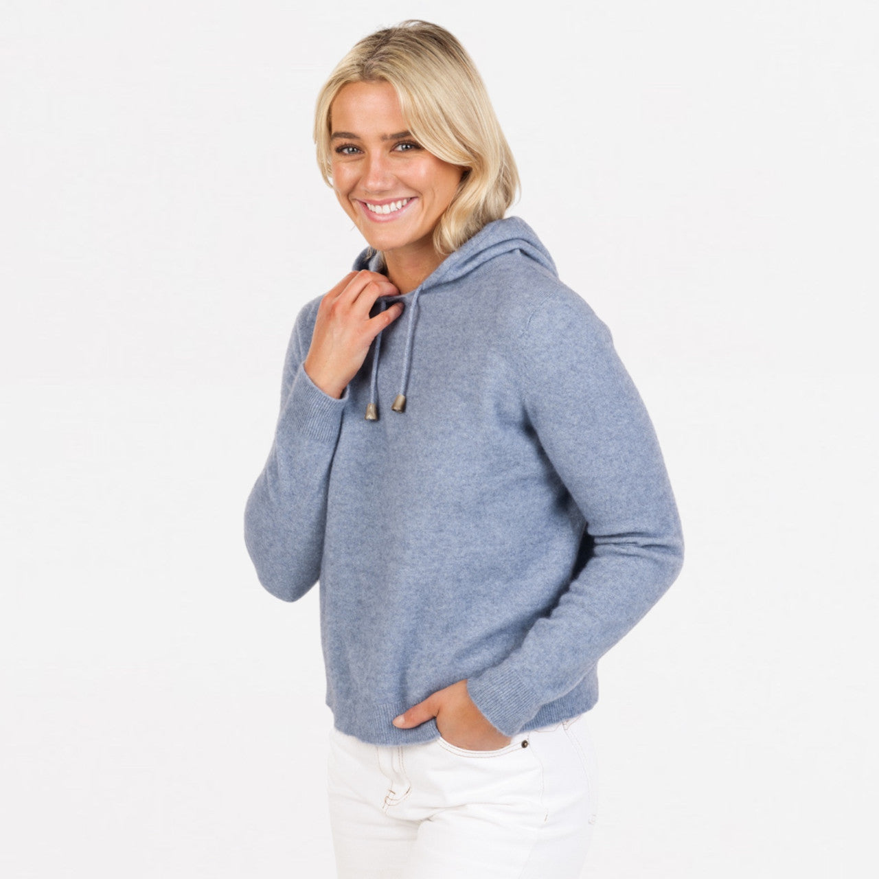 Native World - Merino & Possum Cropped Hoodie (NB888) Crystal