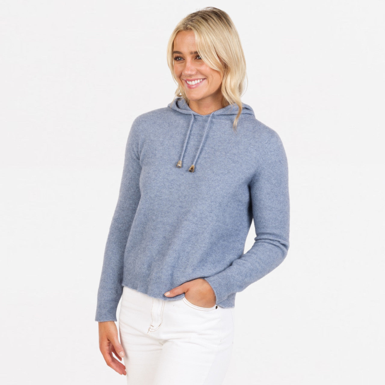 Native World - Merino & Possum Cropped Hoodie (NB888) Crystal