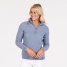 Native World - Merino and Possum Cable Half Zip Sweater (NB900) Pistachio