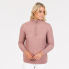 Native World - Merino and Possum Cable Half Zip Sweater (NB900) Lily