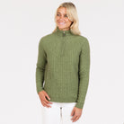 Native World - Merino and Possum Cable Half Zip Sweater (NB900) Pistachio