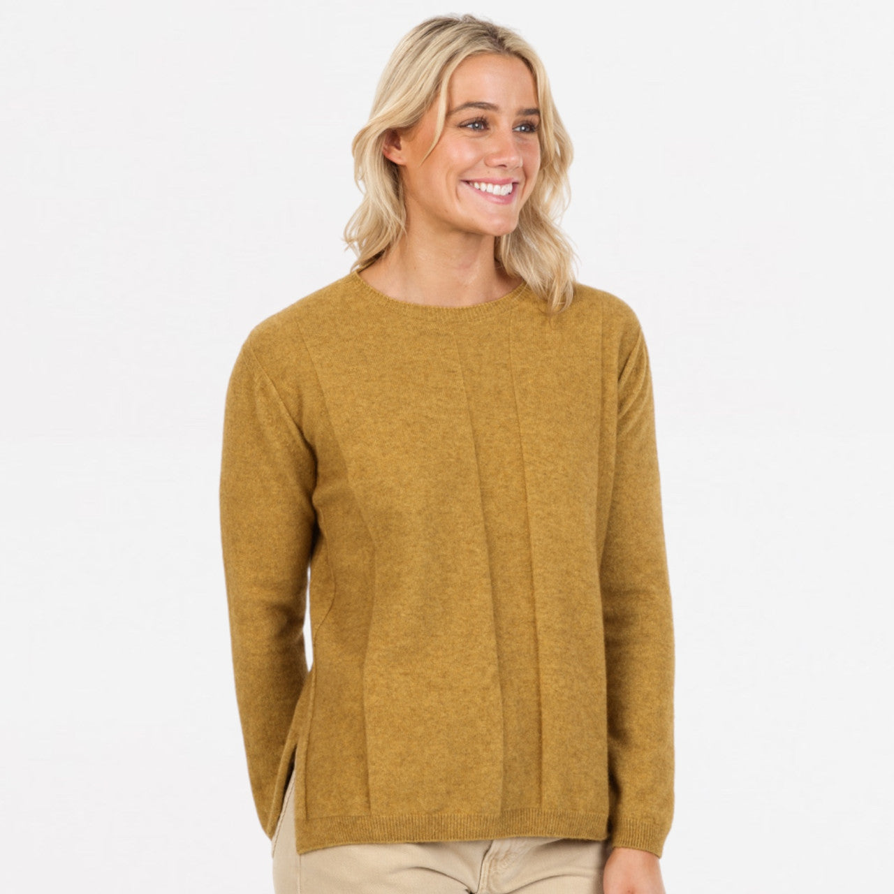 Native World - Merino & Possum Alternative Stripe Sweater Marigold