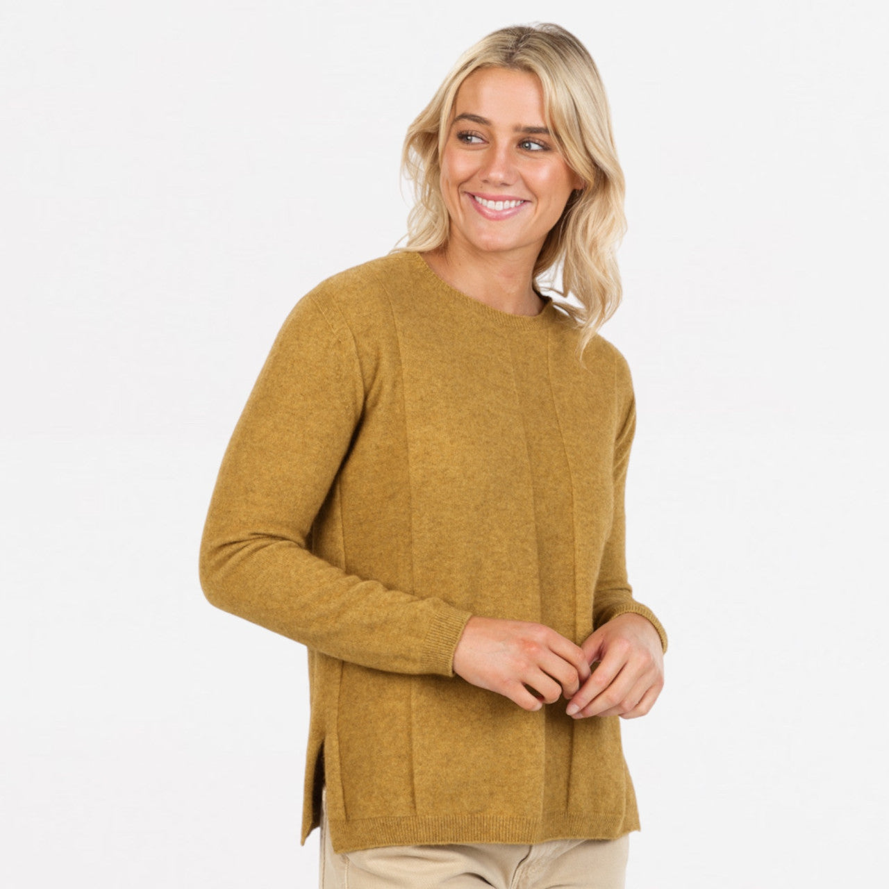 Native World - Merino & Possum Alternative Stripe Sweater Marigold
