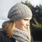 Beanie and scarf in colour Silver