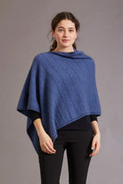 Orchid colour merino & possum garter detail poncho