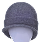 Merino and Possum Cap with Peak in colour pewter