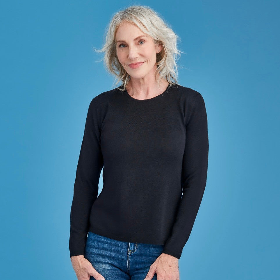 Royal Merino - 100% Merino Classic Crew (RM2050CR) Black