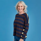 Royal Merino - 100% Merino Striped Drop Shoulder Jumper (RM2592) Avocado